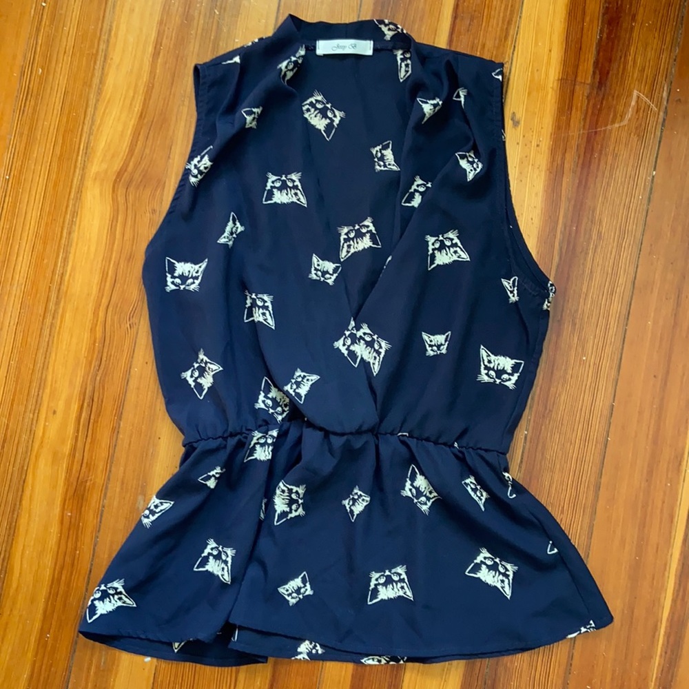 Modcloth Jessy B peplum kitty top